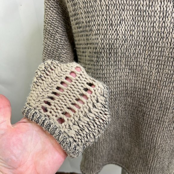 Marla Wynne M Sweater Beige Gold‎ Knit Chunky Long Sleeve Solid - Picture 6 of 14